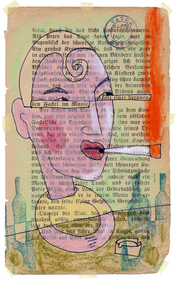 1547 Mit einer brennenden Fackel im Maule